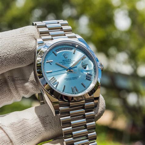 rolex day date 40 platinum ice blue dial price|Rolex platinum watch price.